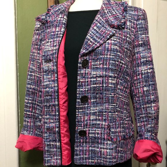 multicolor tweed blazer size 12 LAFAYETTE 148 NEW YORK - Picture 2 of 10